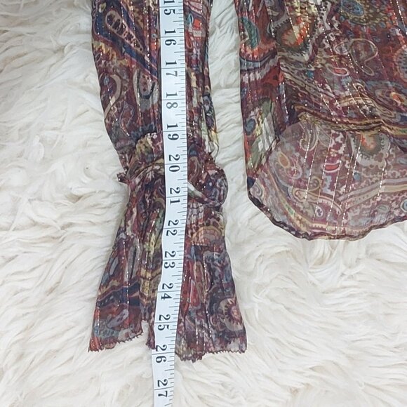 NWT Love Sam Sheer Paisley Print Blouse - Picture 8 of 12